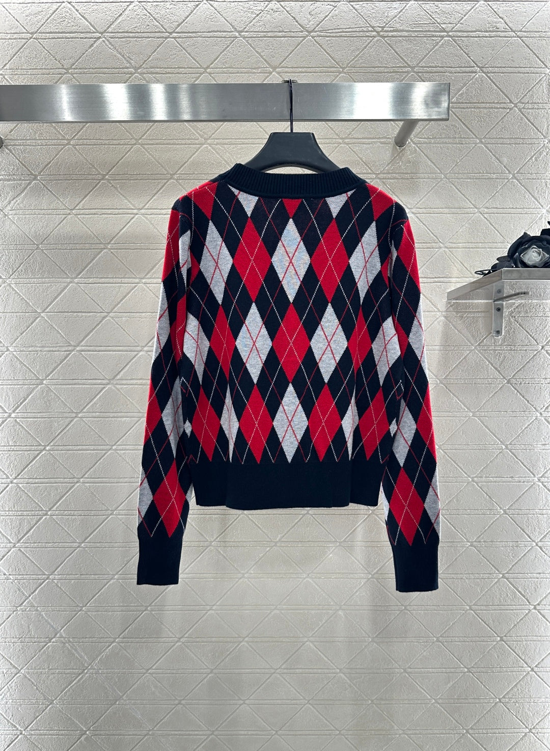 25fw new diamond jacquard knitted cardigan