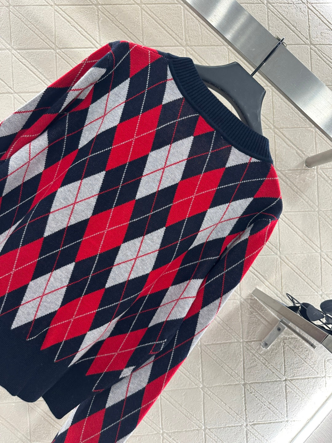 25fw new diamond jacquard knitted cardigan