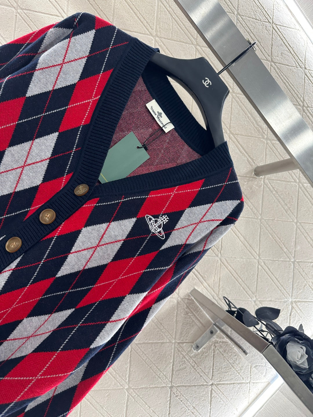 25fw new diamond jacquard knitted cardigan