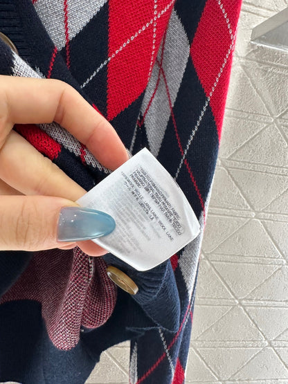 25fw new diamond jacquard knitted cardigan