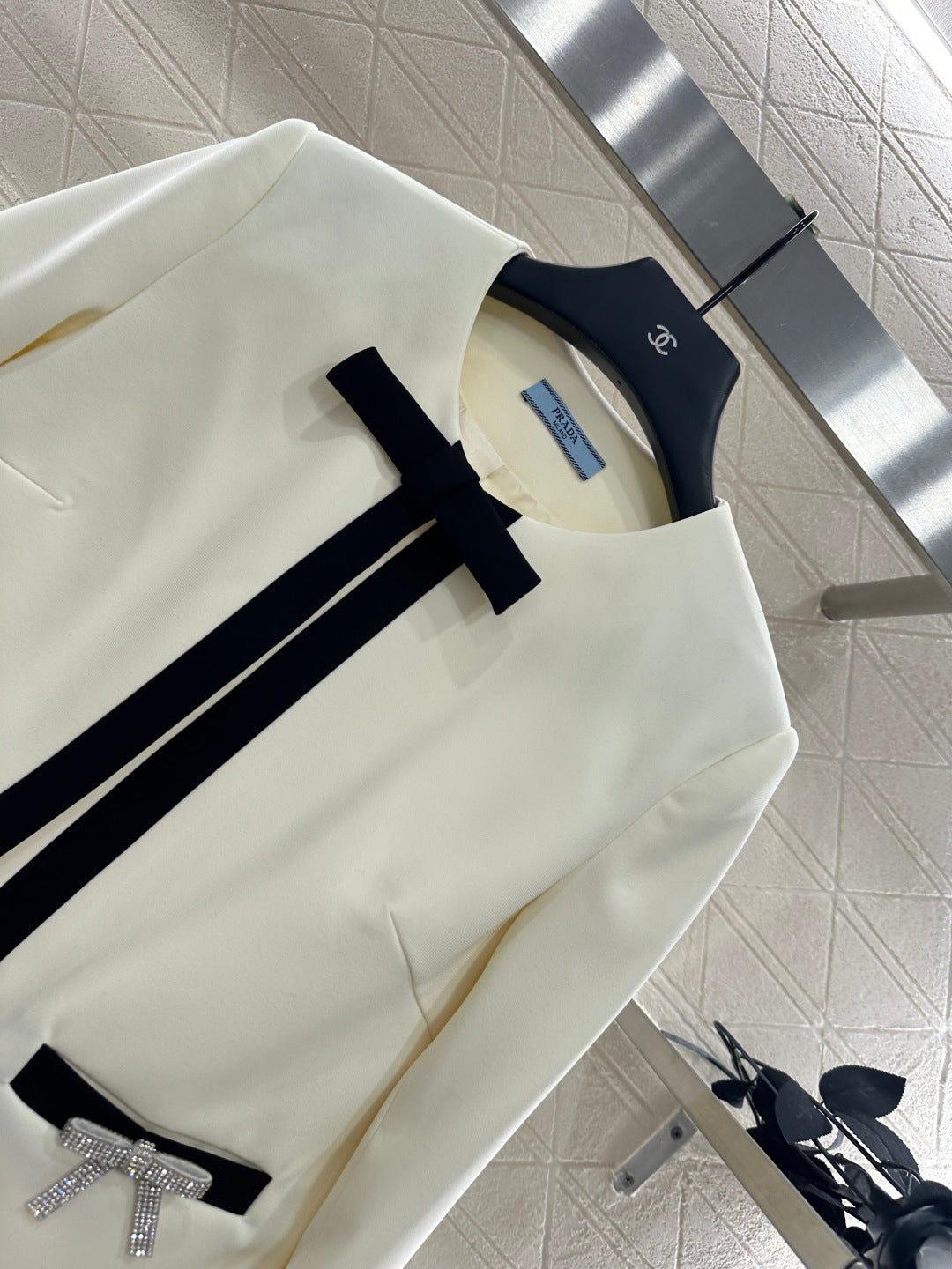 25fw new round neck bow tie jacket