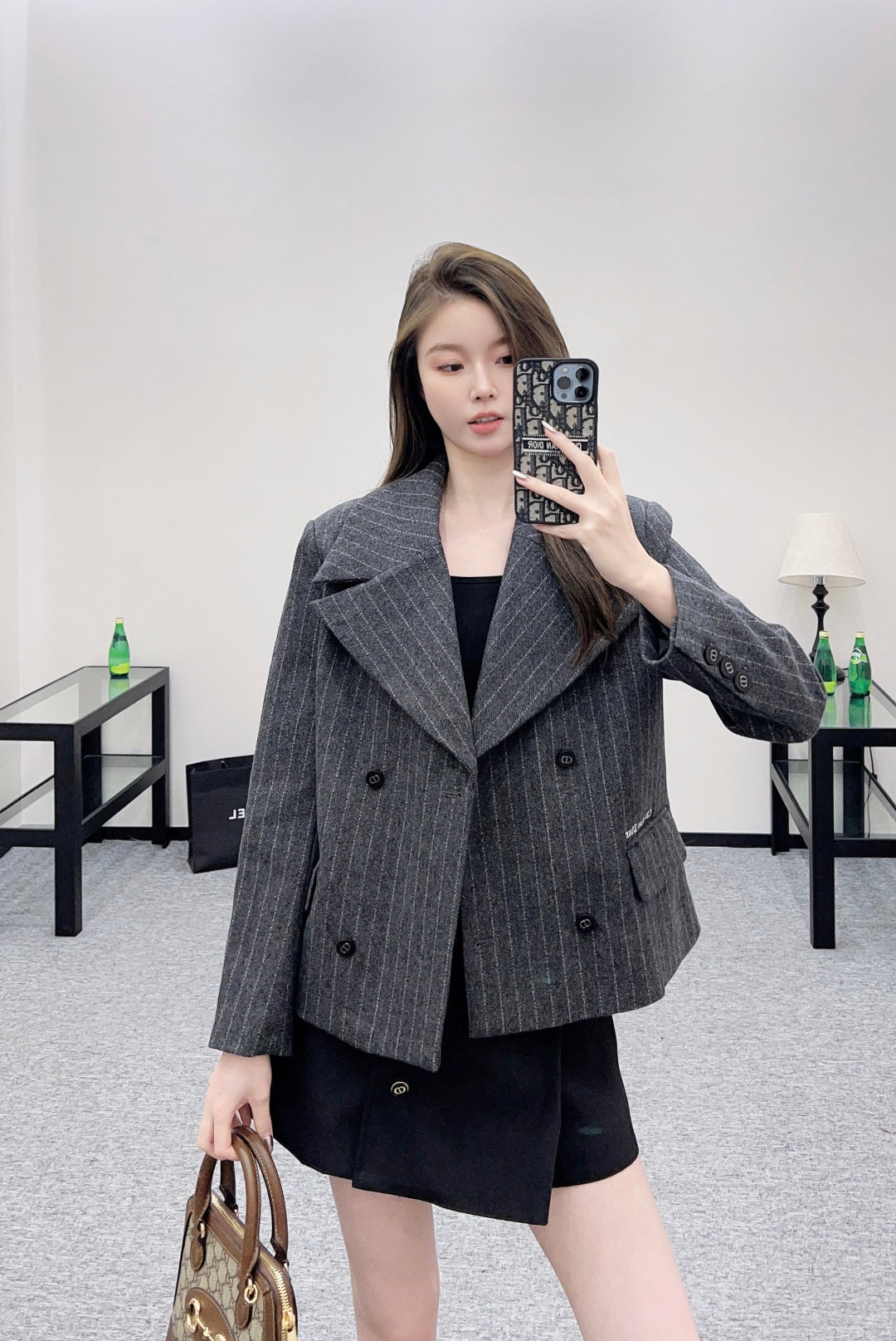 25fw new lapel striped suit jacket