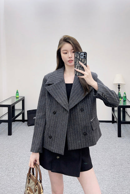 25fw new lapel striped suit jacket