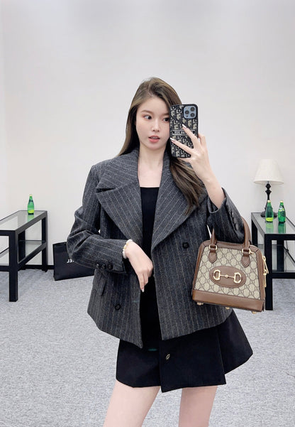 25fw new lapel striped suit jacket