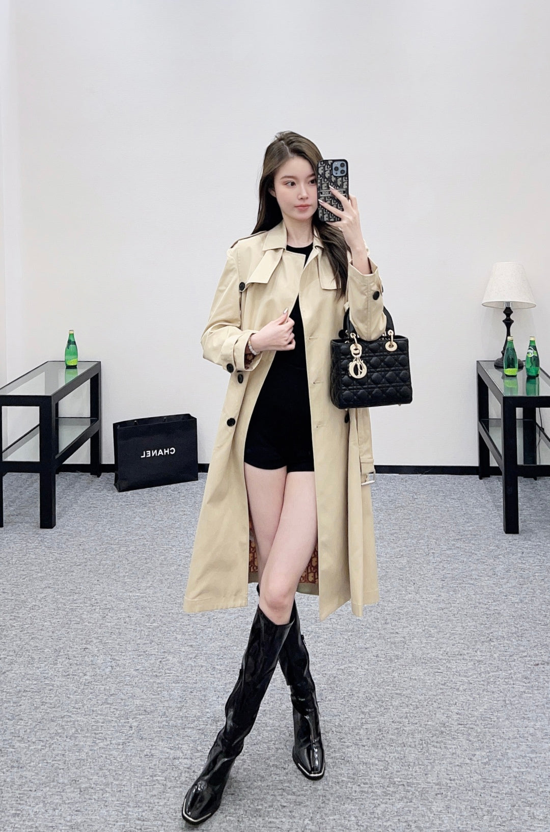 25fw new lapel belt windbreaker jacket