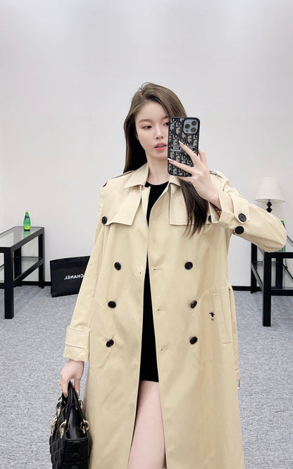 25fw new lapel belt windbreaker jacket