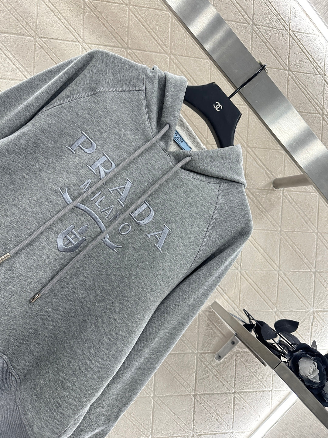 25fw new hooded letter sweatshirt with trousers suit