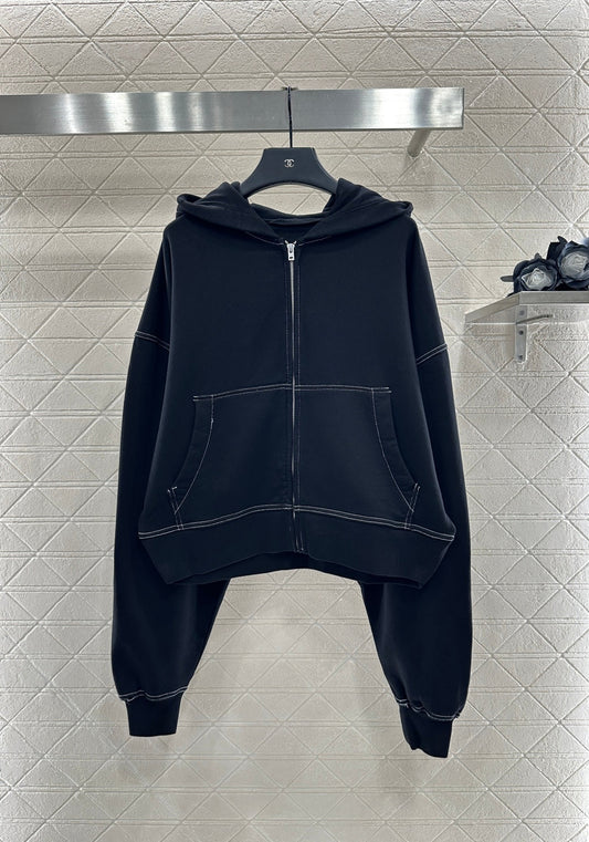 25fw new fleece hooded zippered jacket