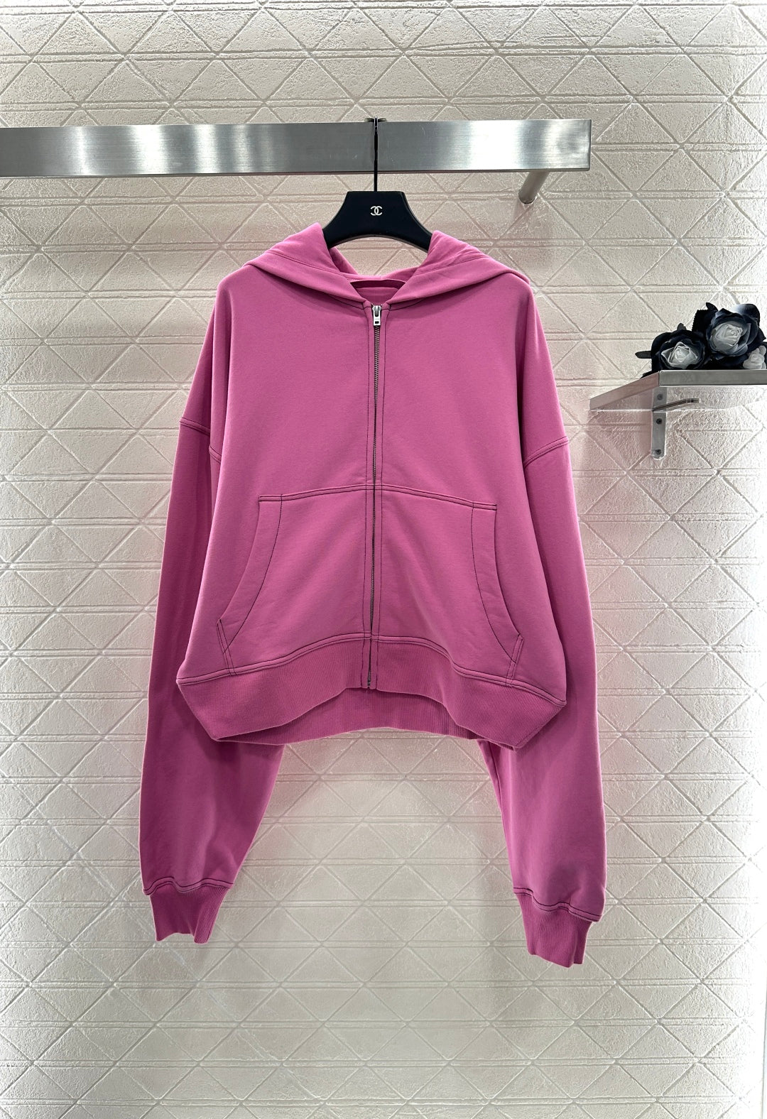 25fw new fleece hooded zippered jacket