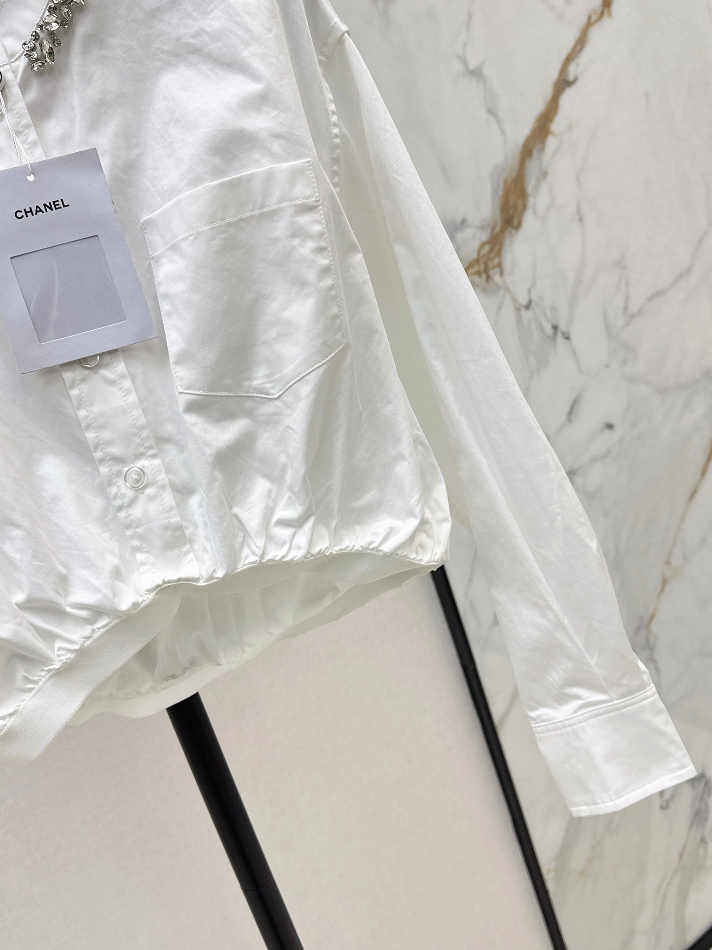 25fw new rhinestone short shirt