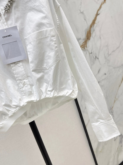 25fw new rhinestone short shirt