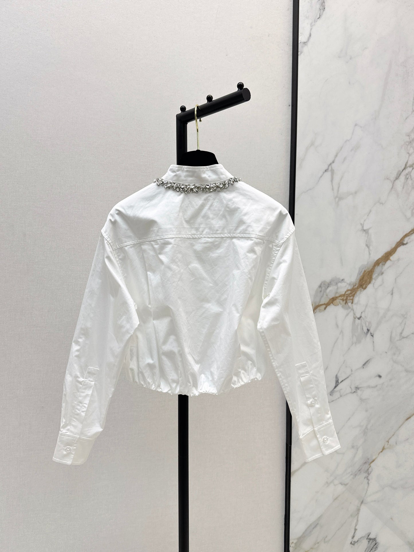 25fw new rhinestone short shirt