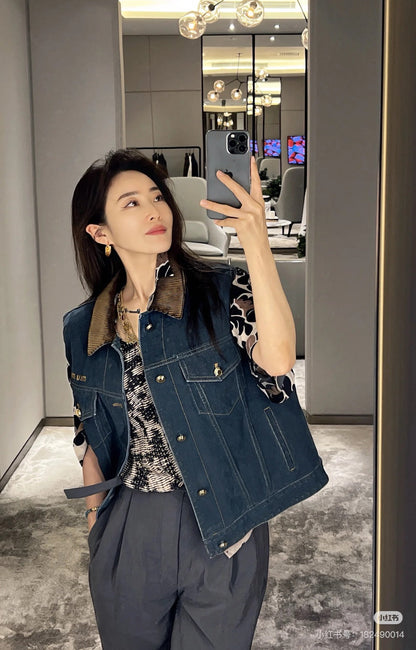25fw denim vest jacket