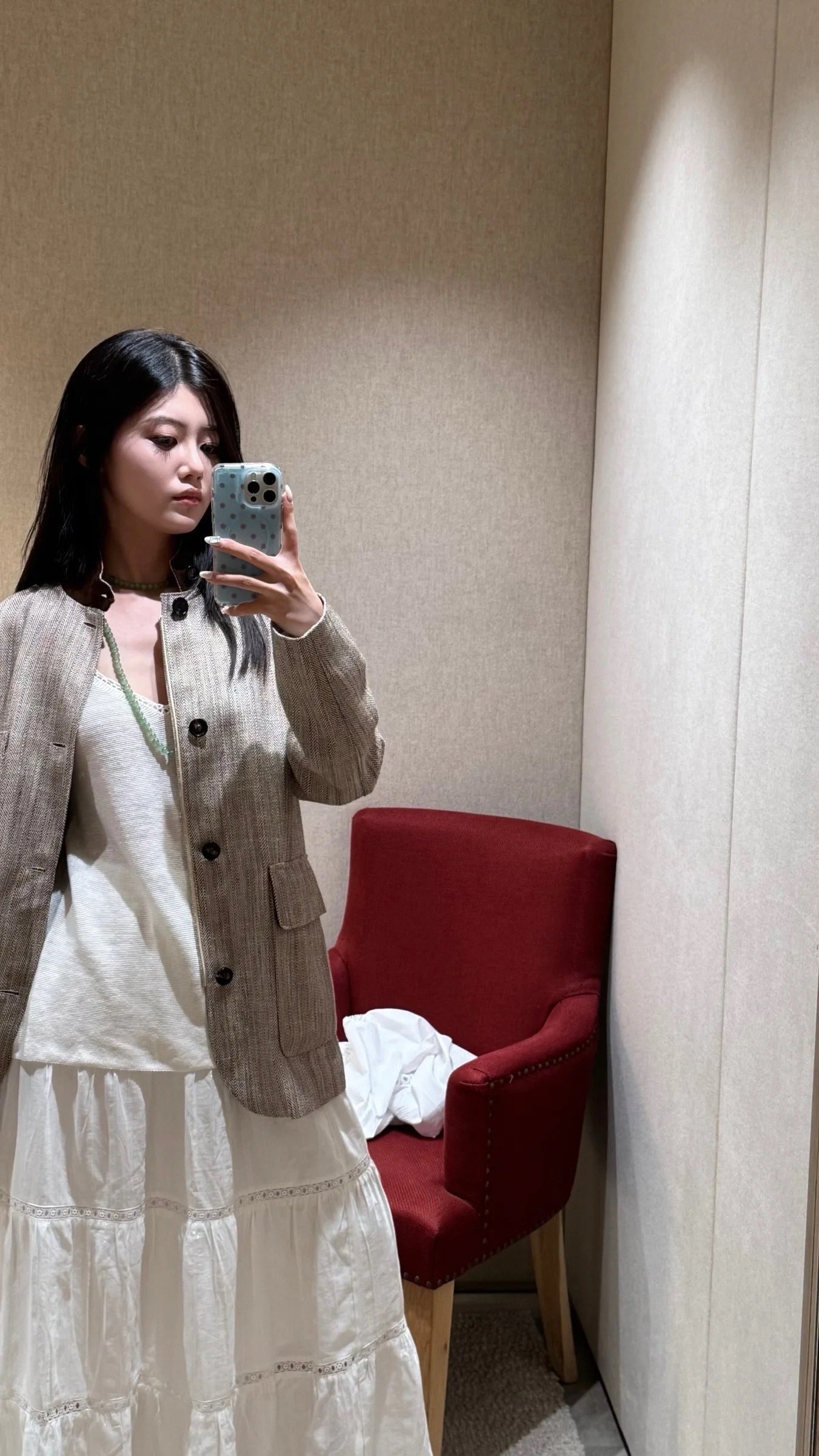 25fw new linen blend stand collar jacket