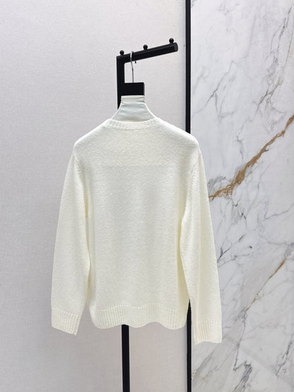 25fw new bear embroidered round neck sweater