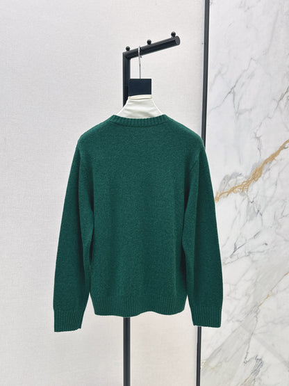 25fw new bear embroidered round neck sweater