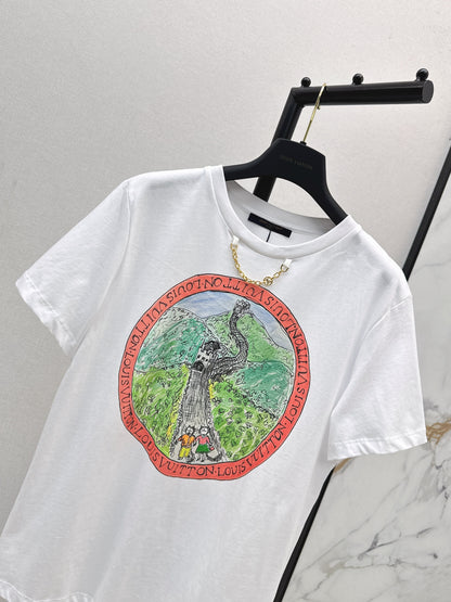 25fw new logo print short-sleeved T-shirt