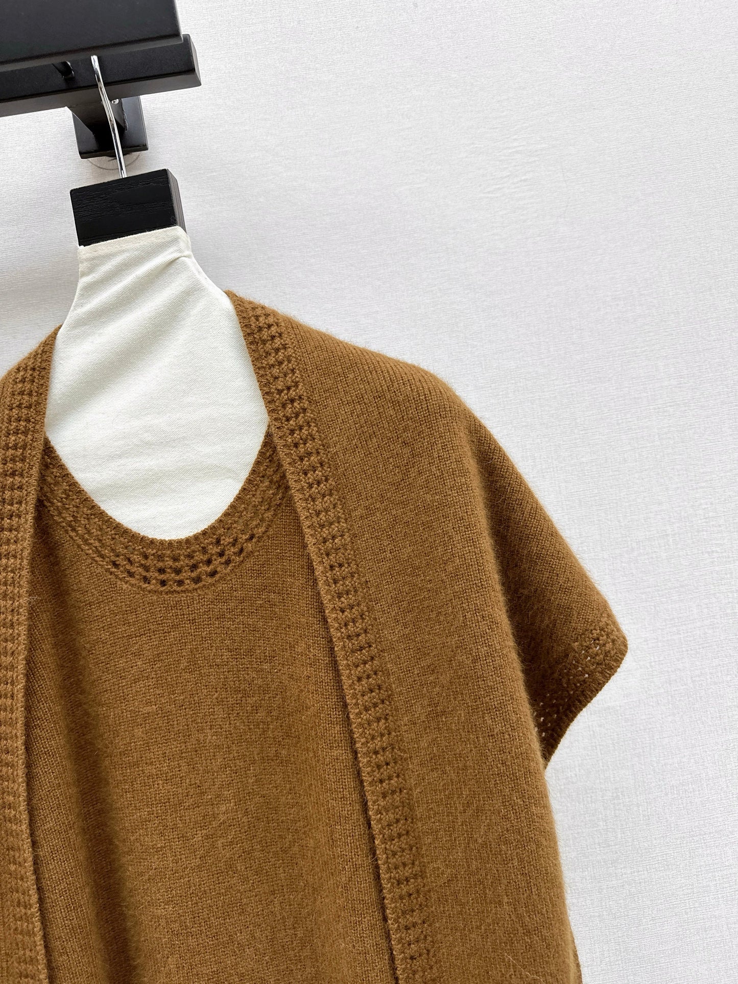 25fw new round neck wool dress with matching shawl