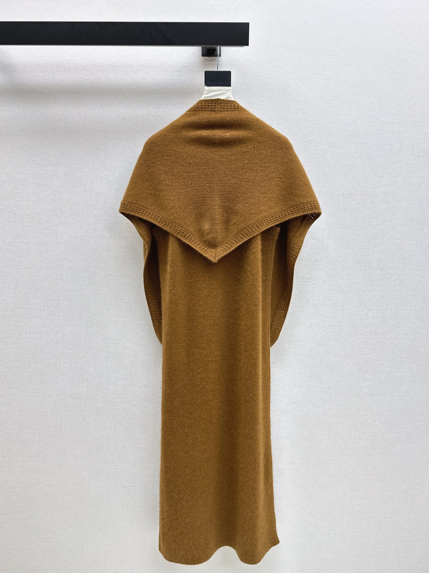 25fw new round neck wool dress with matching shawl