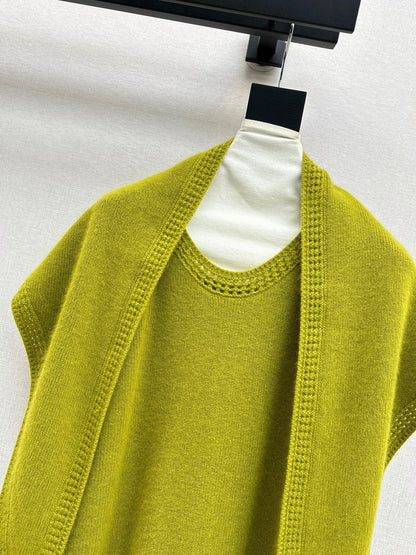 25fw new round neck wool dress with matching shawl