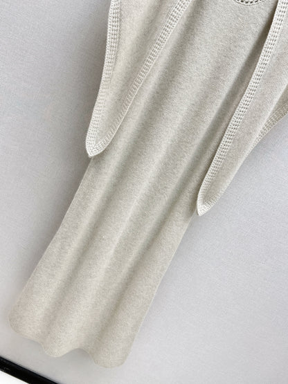 25fw new round neck wool dress with matching shawl