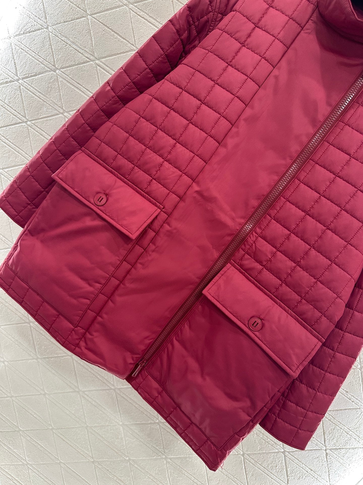 25 Stand up collar zipper medium length nylon cotton jacket