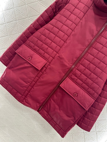 25 Stand up collar zipper medium length nylon cotton jacket