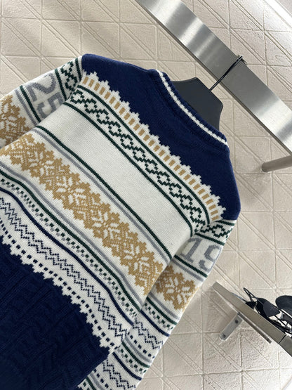 25 Hook flower round neck pullover sweater