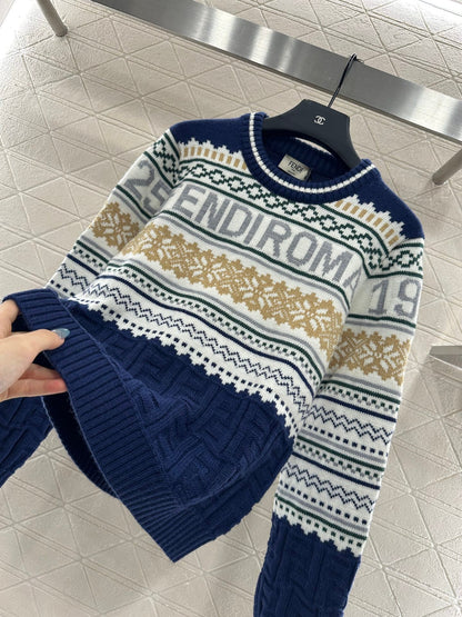 25 Hook flower round neck pullover sweater