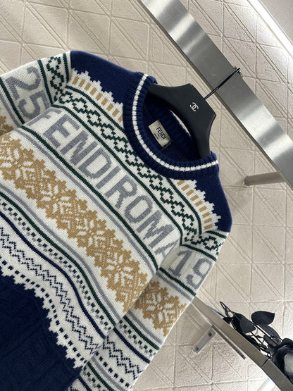 25 Hook flower round neck pullover sweater