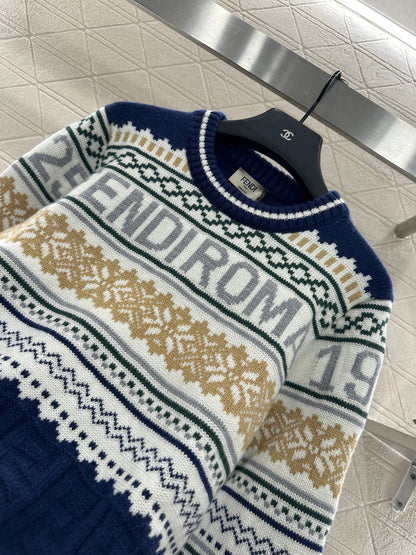 25 Hook flower round neck pullover sweater