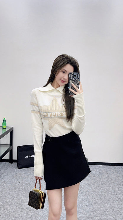 25 Collar Knitted Cashmere Sweater