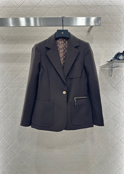 25 lapel zipper pocket blazer