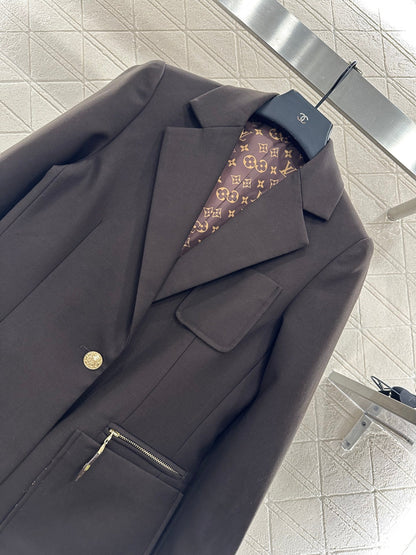 25 lapel zipper pocket blazer