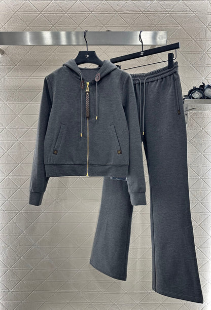 25 Hooded Jacket and Pants Pure Cotton Suit