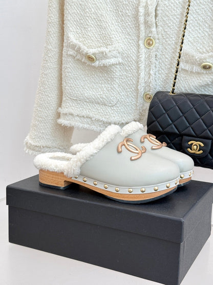 25 New Solid Wood Sole Thick-Sole Half Slippers