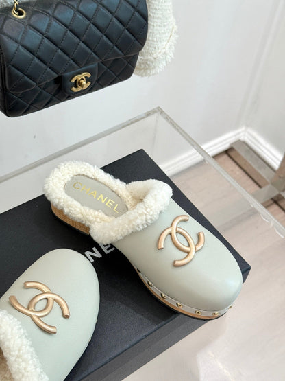 25 New Solid Wood Sole Thick-Sole Half Slippers