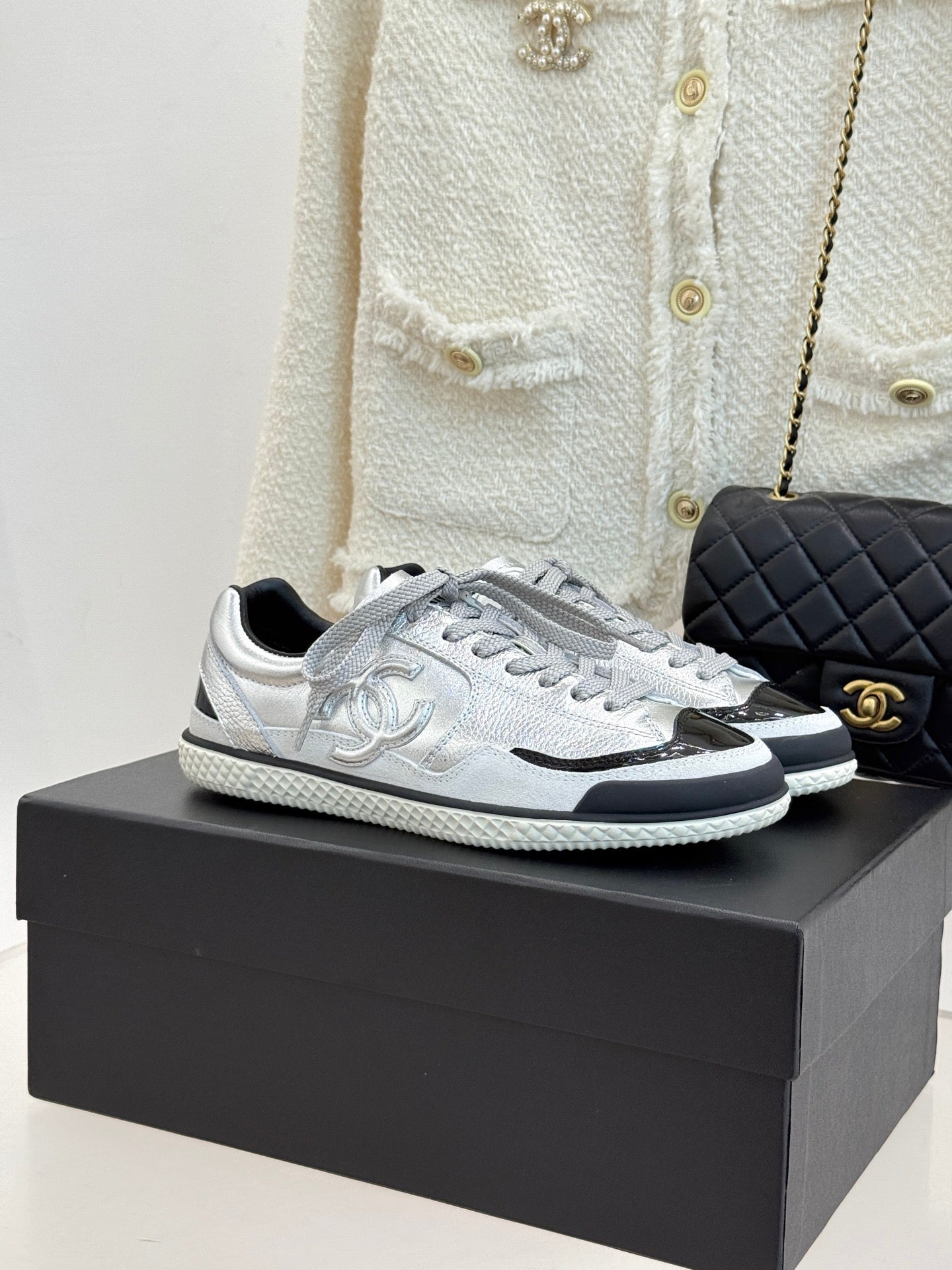 25K new casual board shoes and sports shoes(WHITE/SILVER/BLACK)