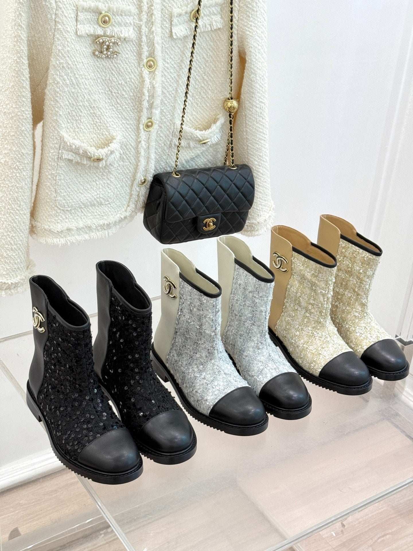 25K Sequined short boots