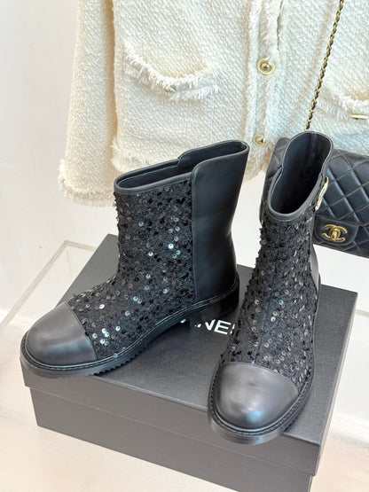 25K Sequined short boots