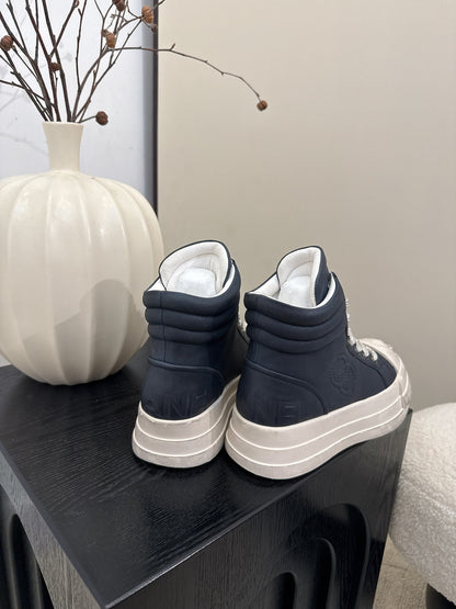 25 Make old thick soled mid top casual shoes（WHITE/NAVY/BLACK）