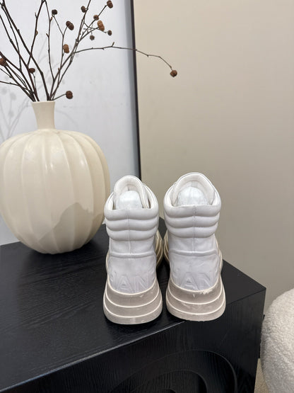 25 Make old thick soled mid top casual shoes（WHITE/NAVY/BLACK）