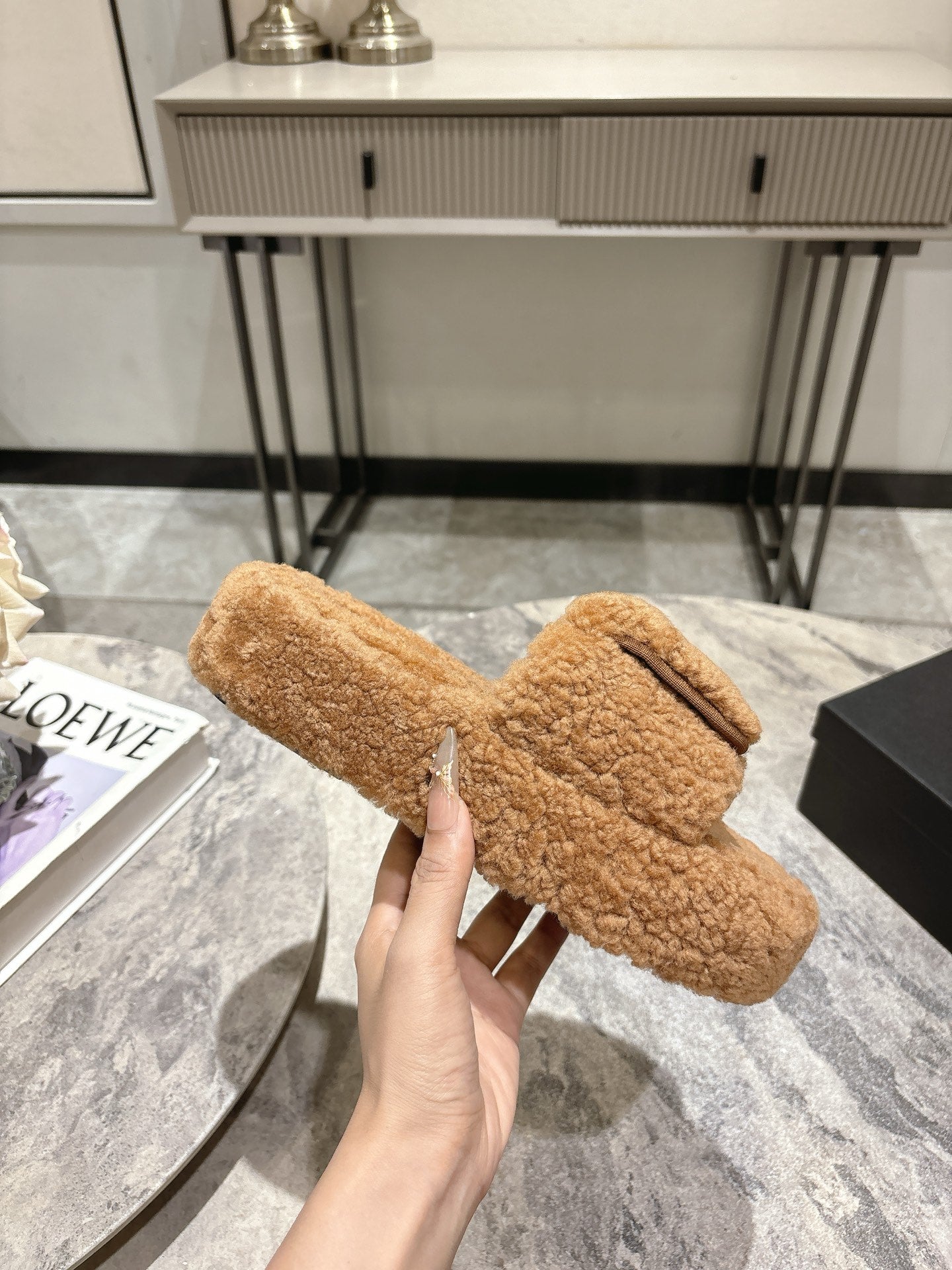 25fw new pocket woolen slippers