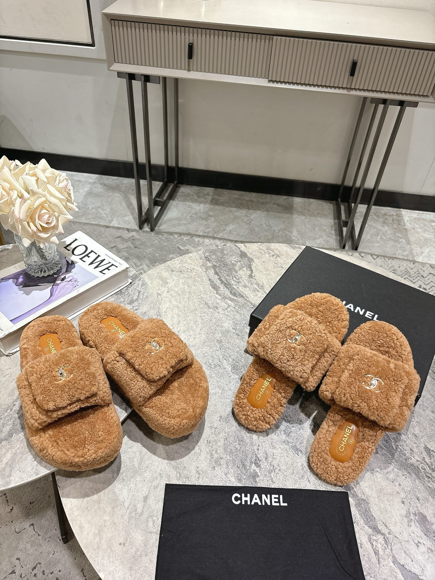 25fw new pocket woolen slippers