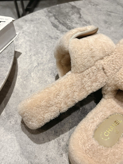 25fw new pocket woolen slippers