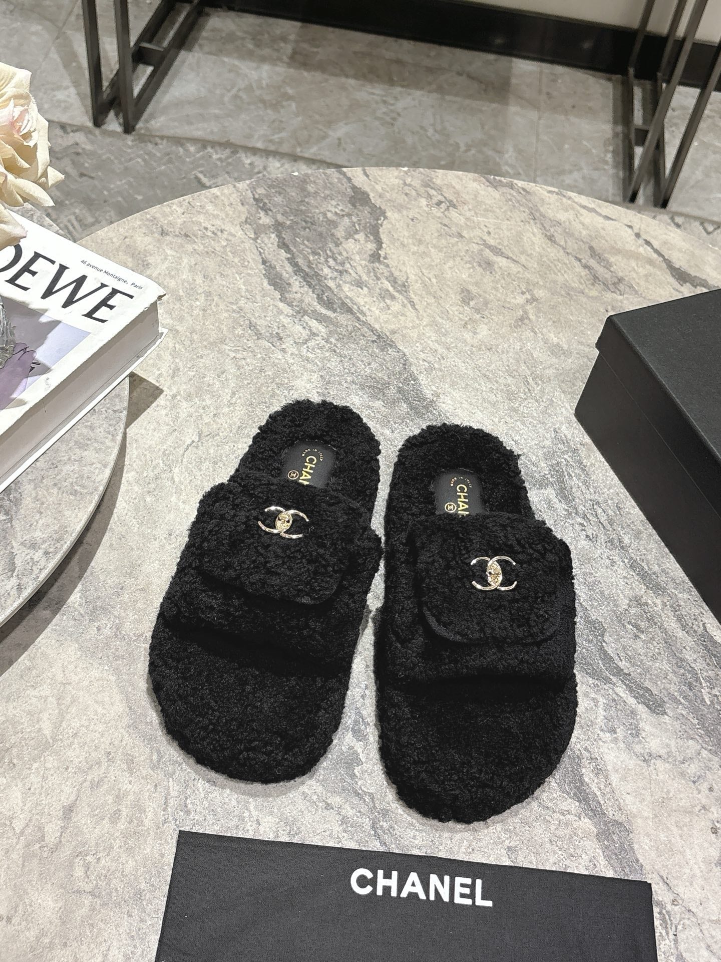 25fw new pocket woolen slippers