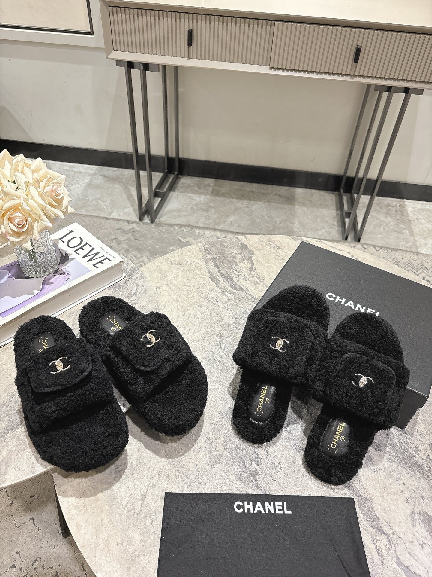 25fw new pocket woolen slippers