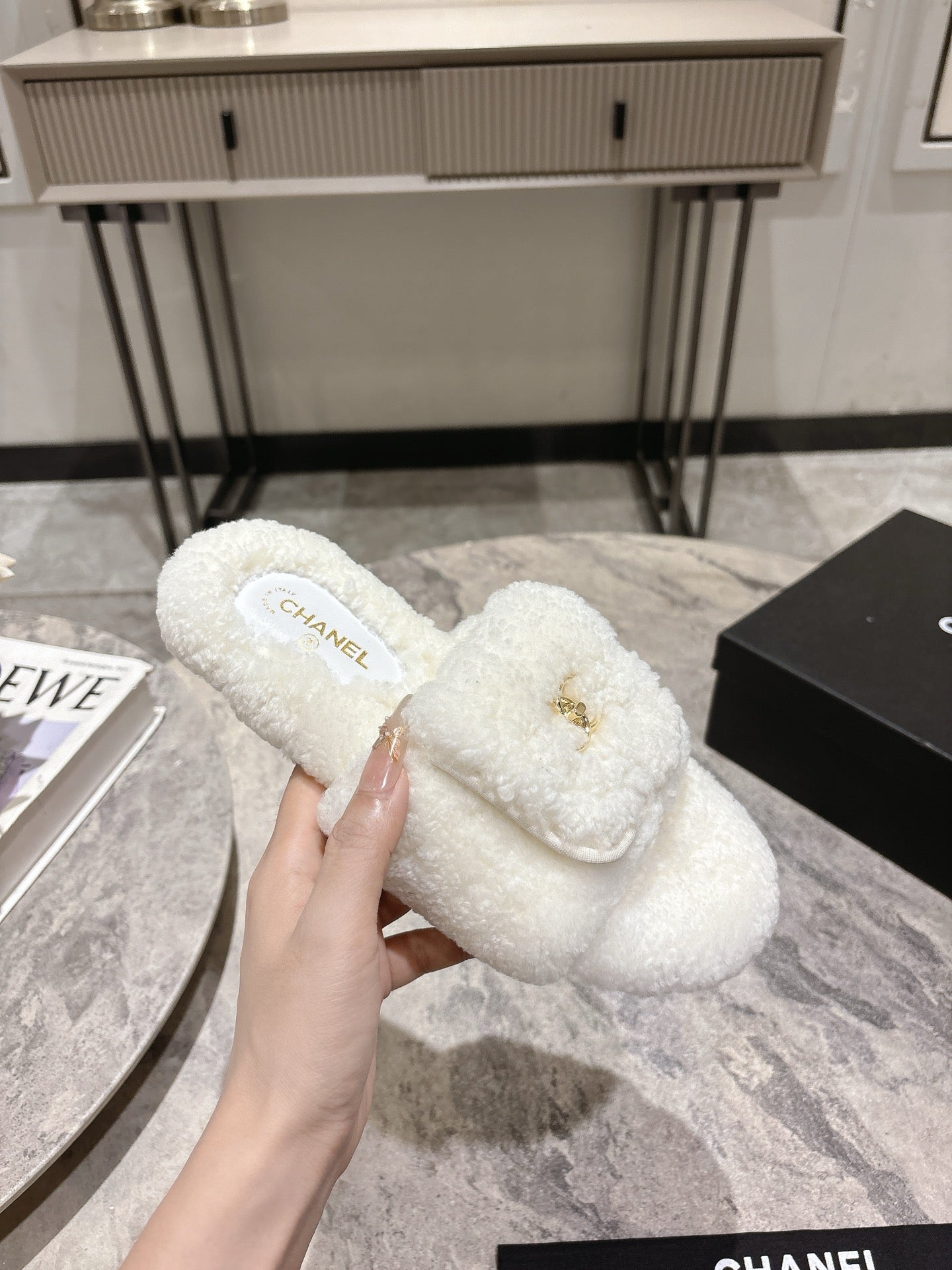 25fw new pocket woolen slippers