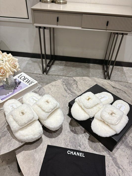 25fw new pocket woolen slippers