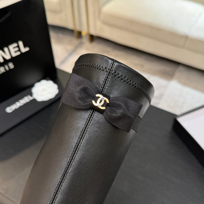 25 new butterfly bow high-heeled boots